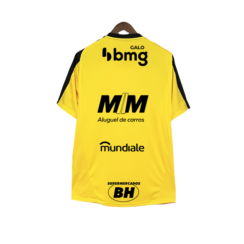 Camisa Atlético Mineiro 25/26 Treino Amarelo - Todos os Patrocínios - Versão Torcedor
